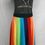 Rainbow Upcycled T-shirt Skirt Kawaii Boho..
